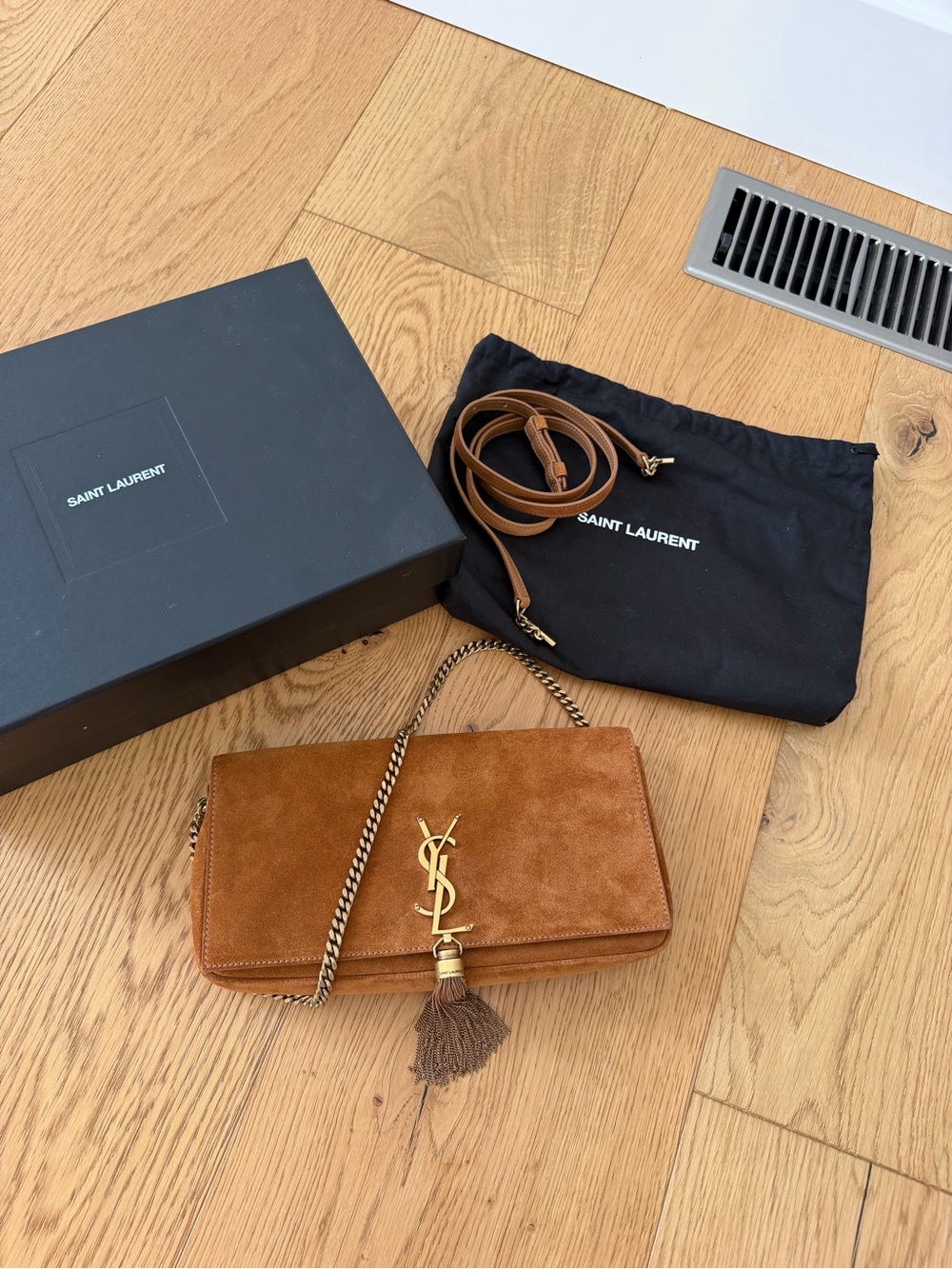 AUTHENTIC Saint Laurent Suede Kate 99 tassel - Picture 2 of 8